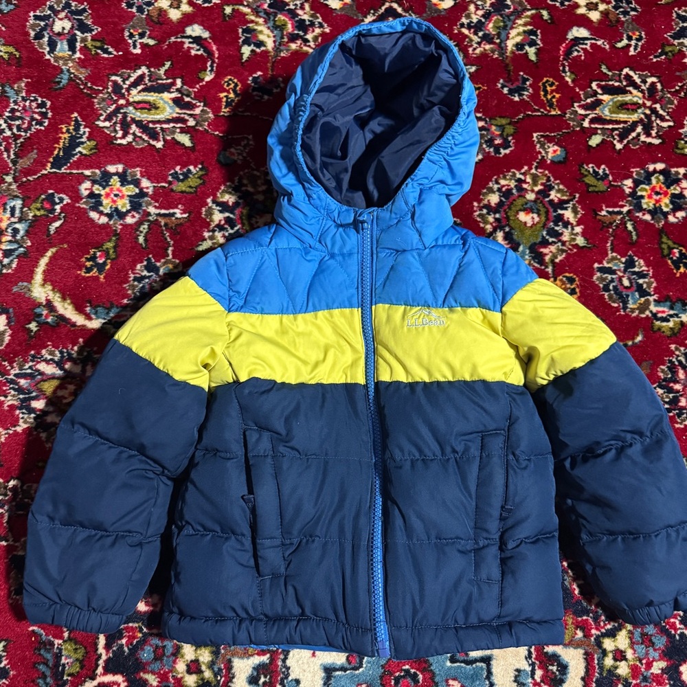 L.L. Bean colorblock down jacket, 4T